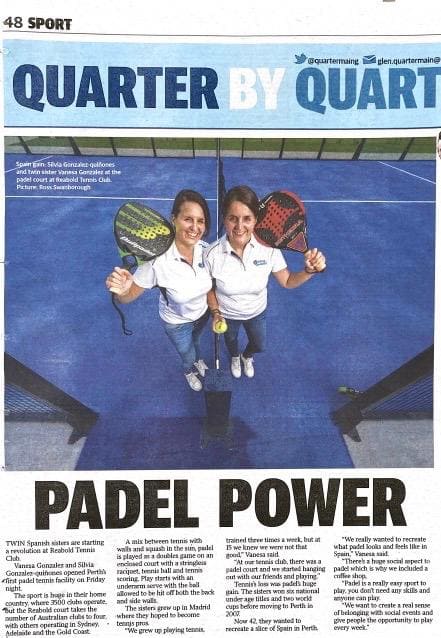 Padel Power in The Sunday Times - Padel Perth